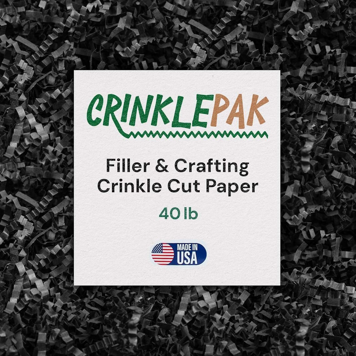 40 LB Black Crinkle Cut Shred by CrinklePak for packaging and cushioning