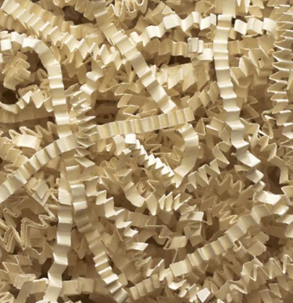 Ivory crinkle paper shredded cushioning for packaging and retail void fill 10 lb box