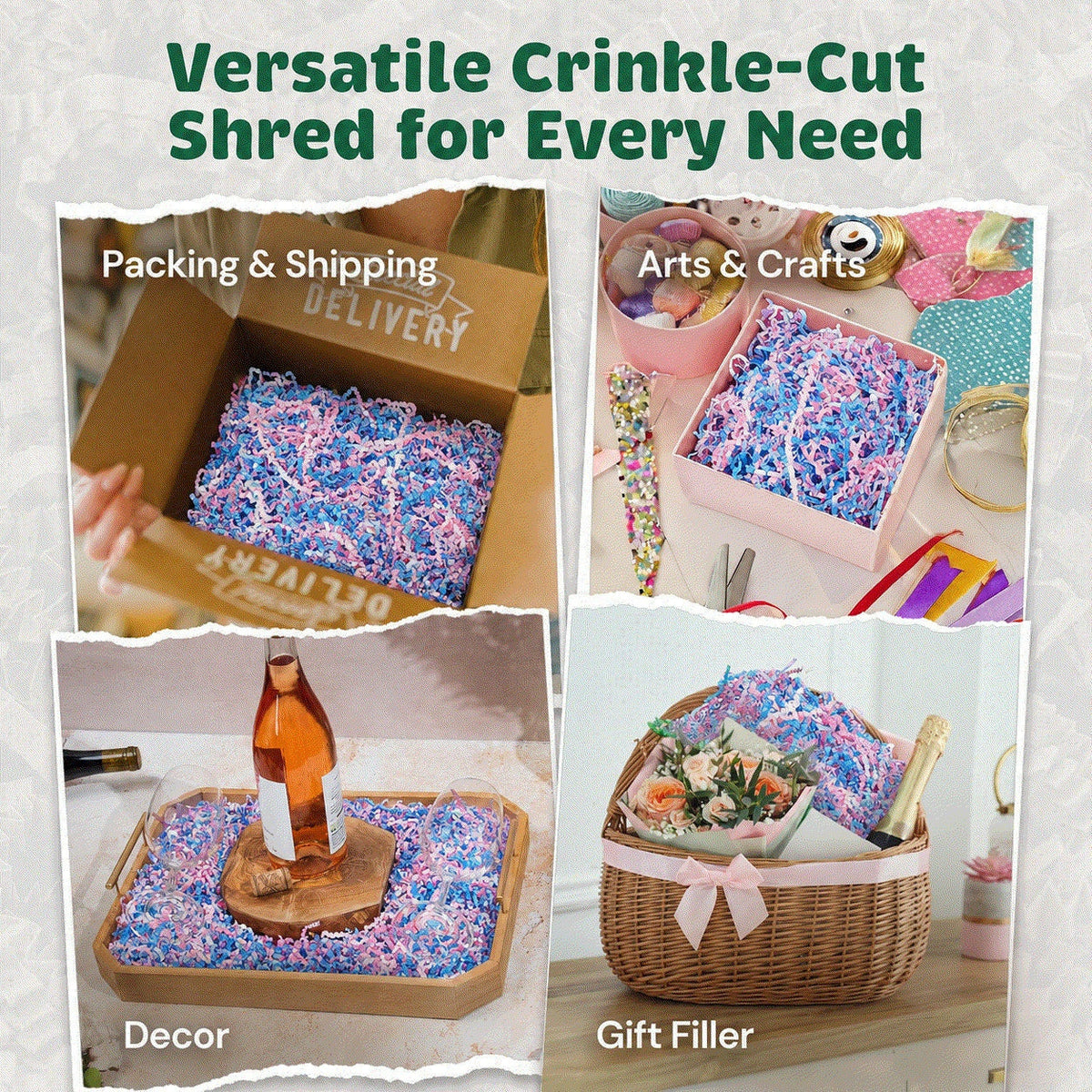 Crinkle Paper 10Lb baby blend crinkle paper filler for gift packaging