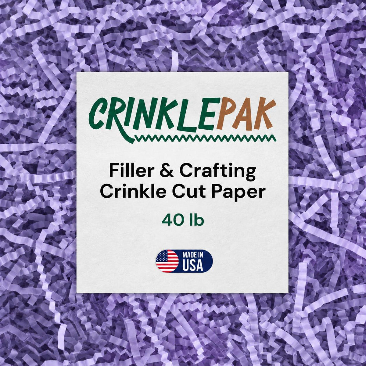 Lavender Crinkle Paper in a soft light purple shade with crinkle cut texture for decorative and cushioning packaging filler