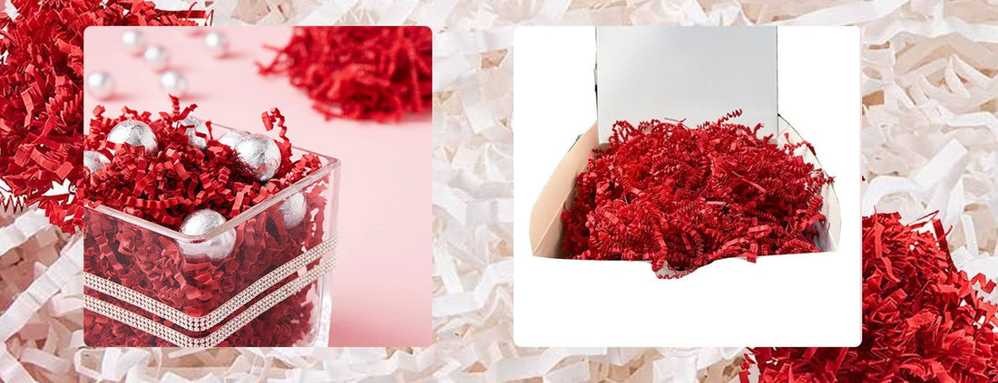Close-up of shredded paper filler showcasing its texture and practicality in packaging and crafts