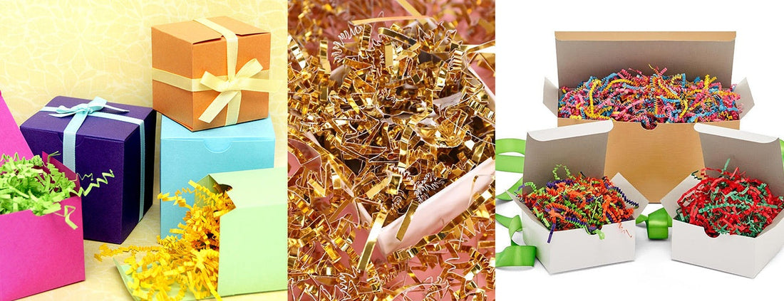 The Magic of 10 lb. Christmas Blend Crinkle Paper in festive colors