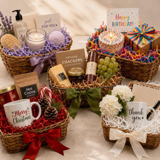 gift basket ideas with crinkle paper filler