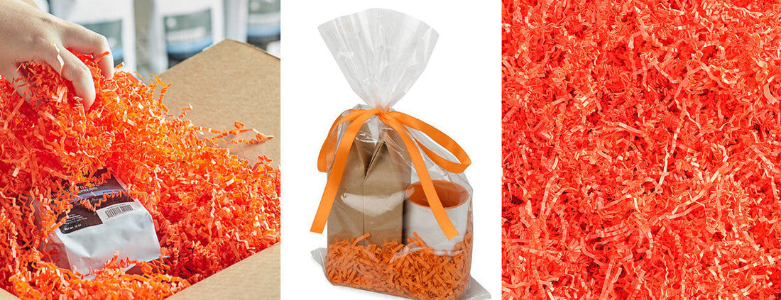 Orange Crinkle Cut Paper Shred