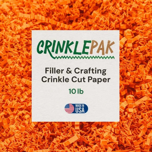 10 lb box of bright orange crinkle paper for packing and decoration