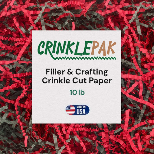 10 LB bundle of colorful Christmas crinkle paper for festive gift packaging and cushioning