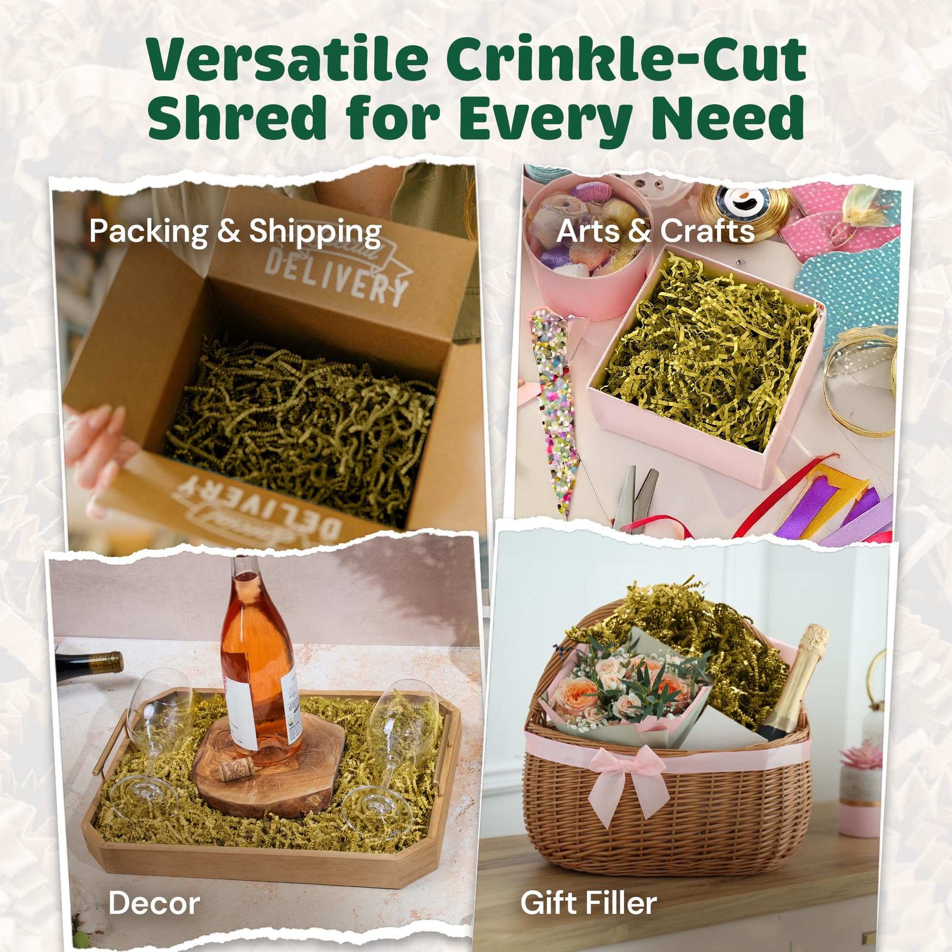 10 LB French Vanilla crinkle paper filler for elegant gift packaging and cushioning