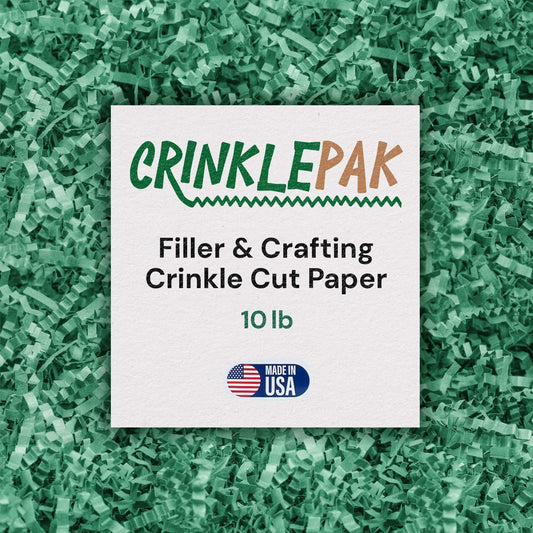 10 LB light green crinkle paper shreds for eco-friendly gift packaging and cushioning