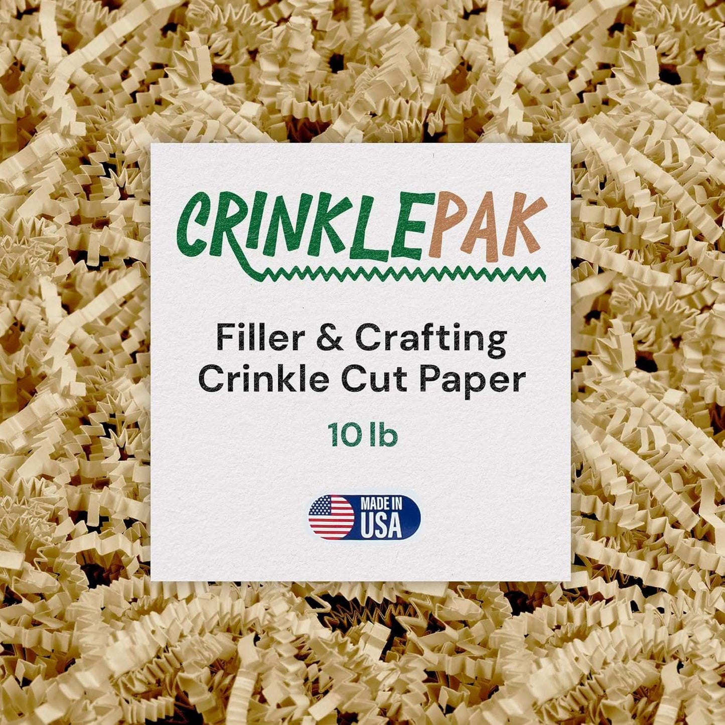 Ivory 10 lb CrinklePak crinkle paper for packaging filler and crafting, made in the USA