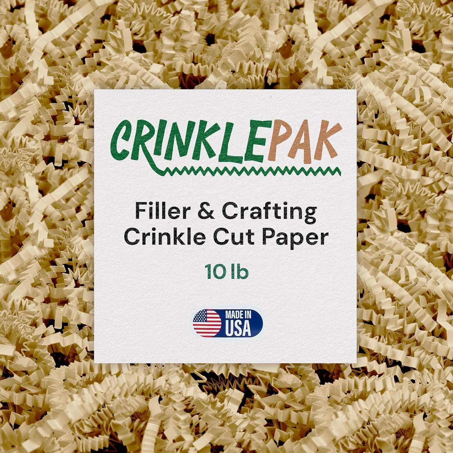 Ivory 10 lb CrinklePak crinkle paper for packaging filler and crafting, made in the USA