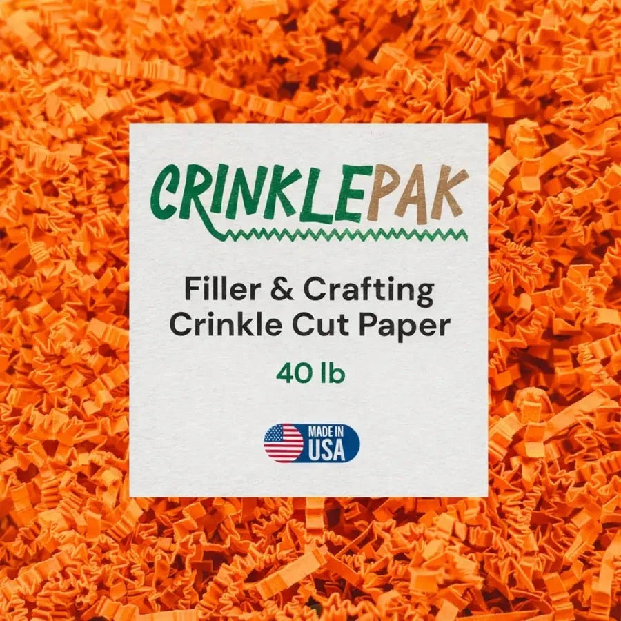 40 lb bulk bright orange biodegradable crinkle paper for gift basket filling and packaging cushioning