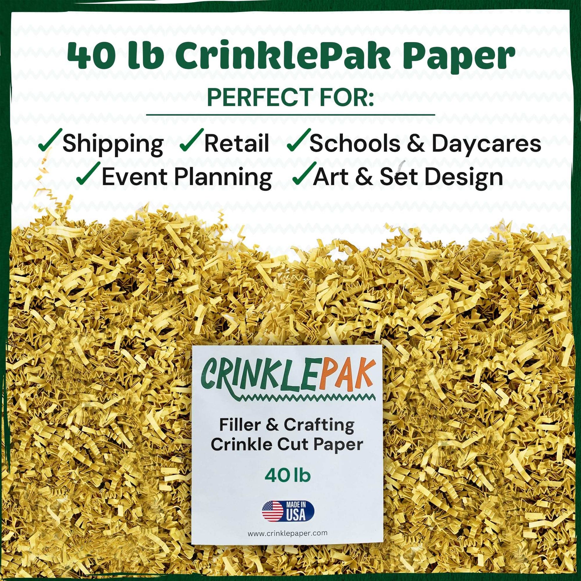 40 LB French Vanilla crinkle paper as elegant eco-friendly gift filler