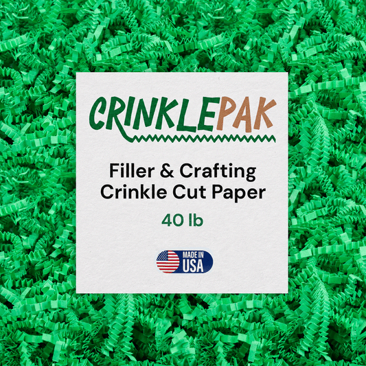 40 LB green crinkle paper shred for eco-friendly gift packaging and cushioning