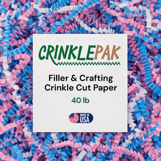 Crinkle Paper 40LB Baby Blend USA made soft colorful crinkle paper filler for gift wrapping and packaging