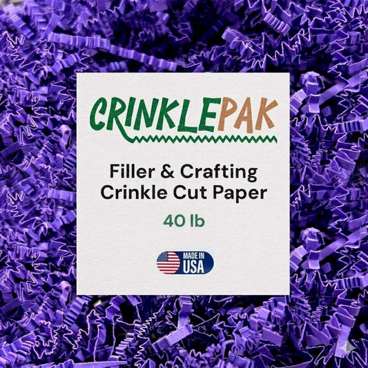 Bulk 40lb vibrant purple crinkle paper sheets for eco-friendly cushioning and decorative packaging