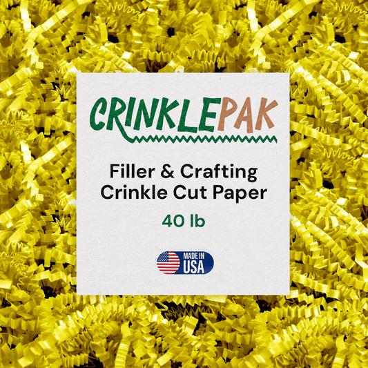Bright yellow 40 LB crinkle paper for vibrant packaging and cushioning