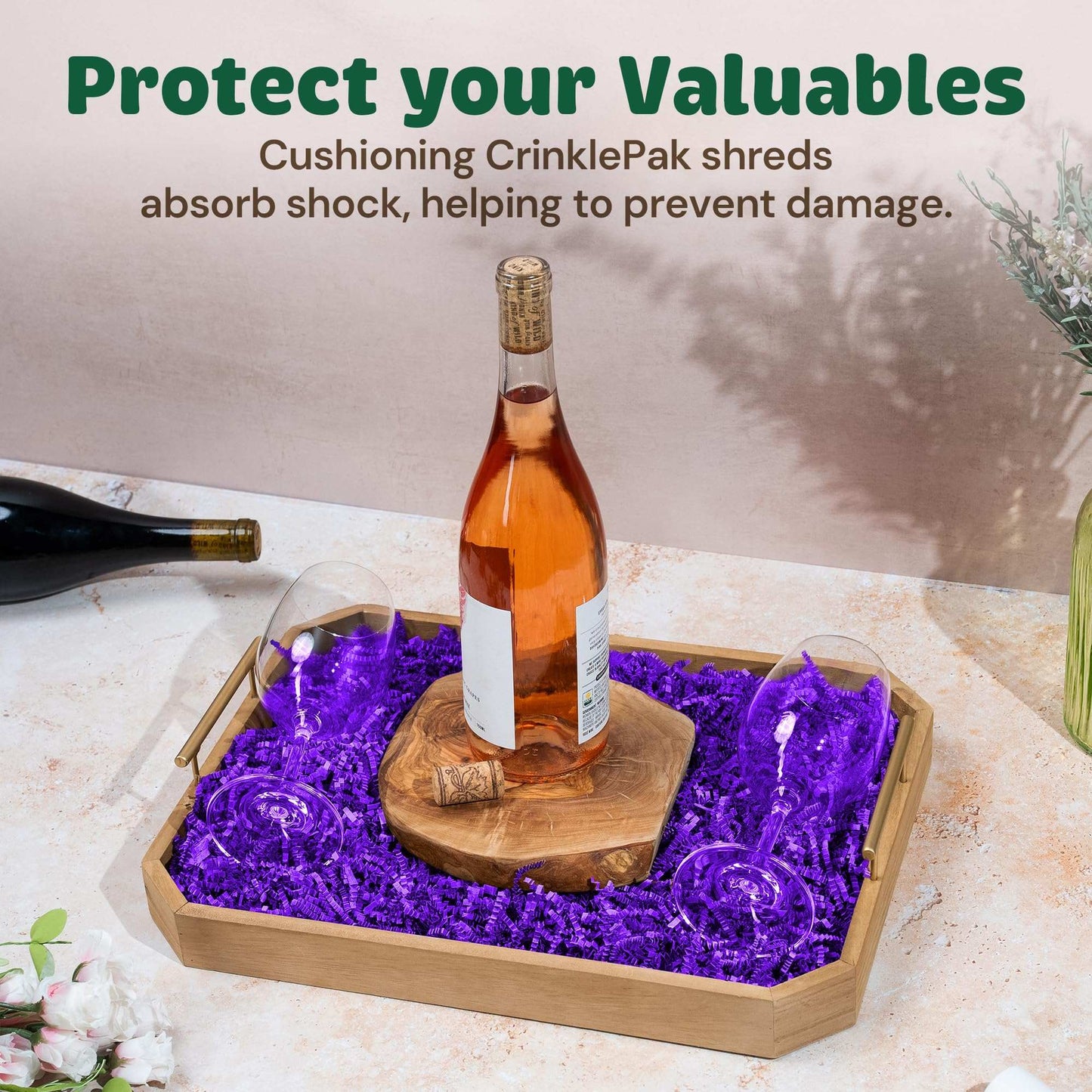 40lb purple crinkle paper for premium packaging and presentation