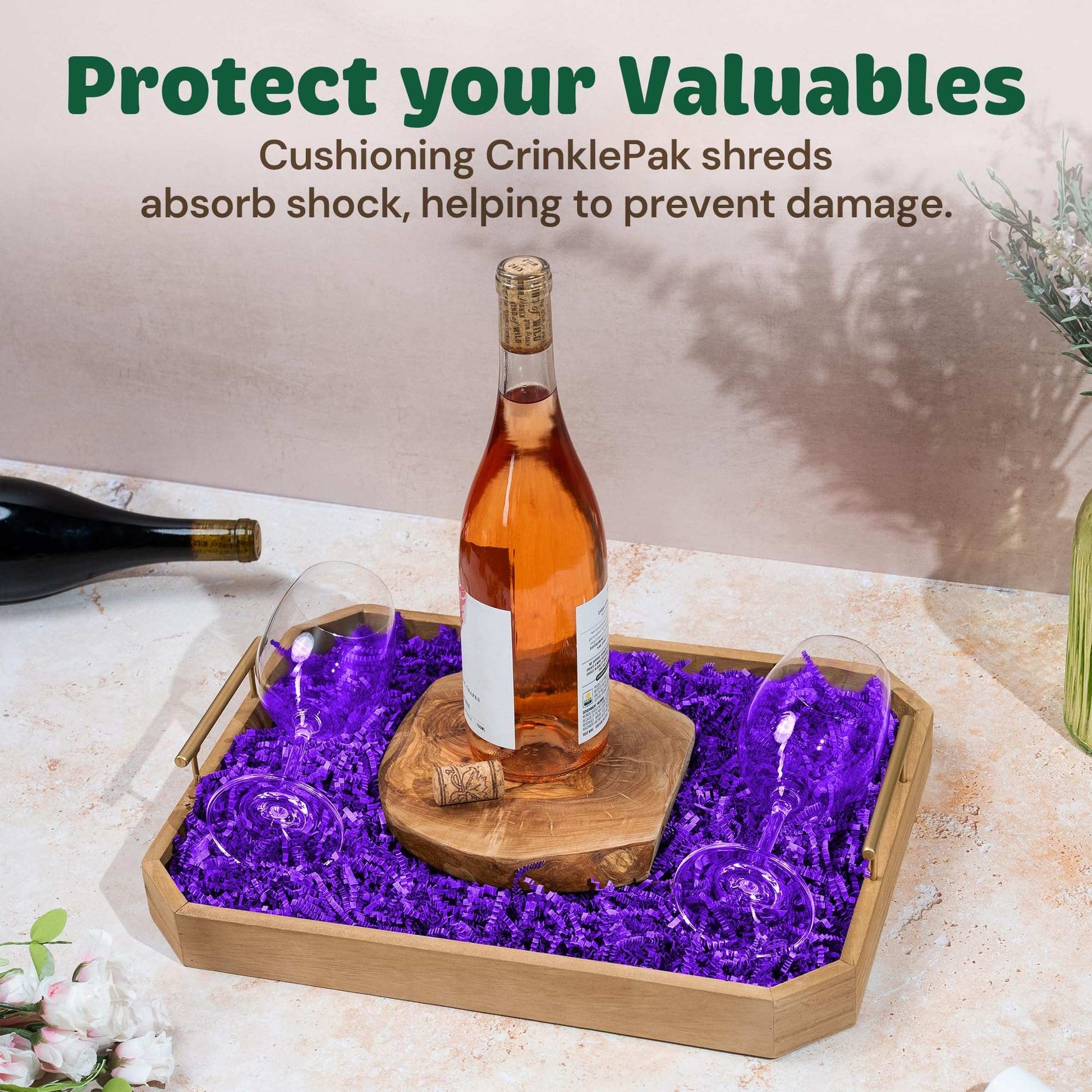 40lb purple crinkle paper for premium packaging and presentation