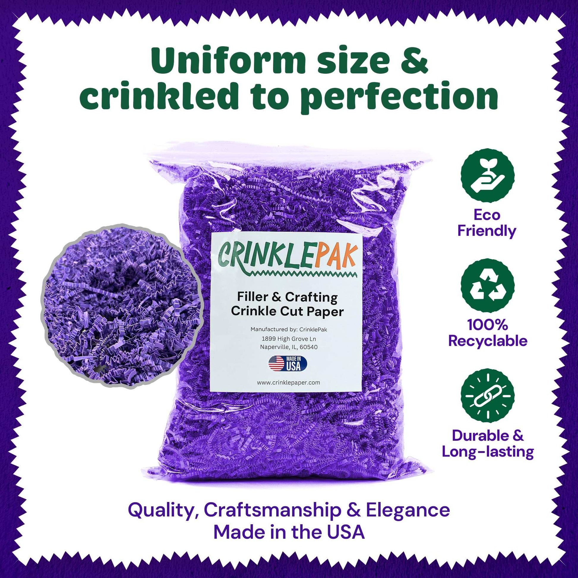 40lb purple crinkle paper for premium packaging and cushioning