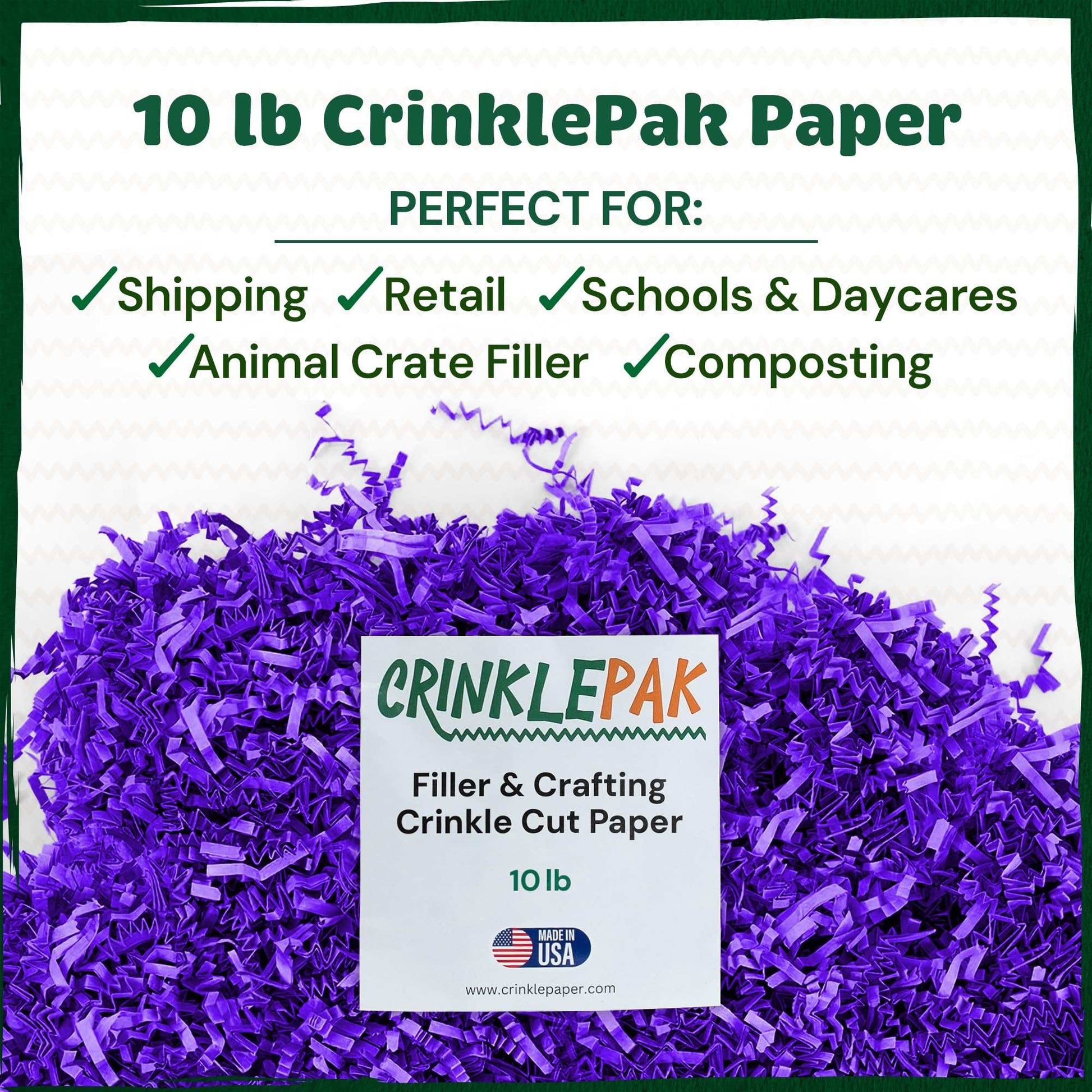 10lb purple shredded crinkle paper filler for protective and decorative packaging