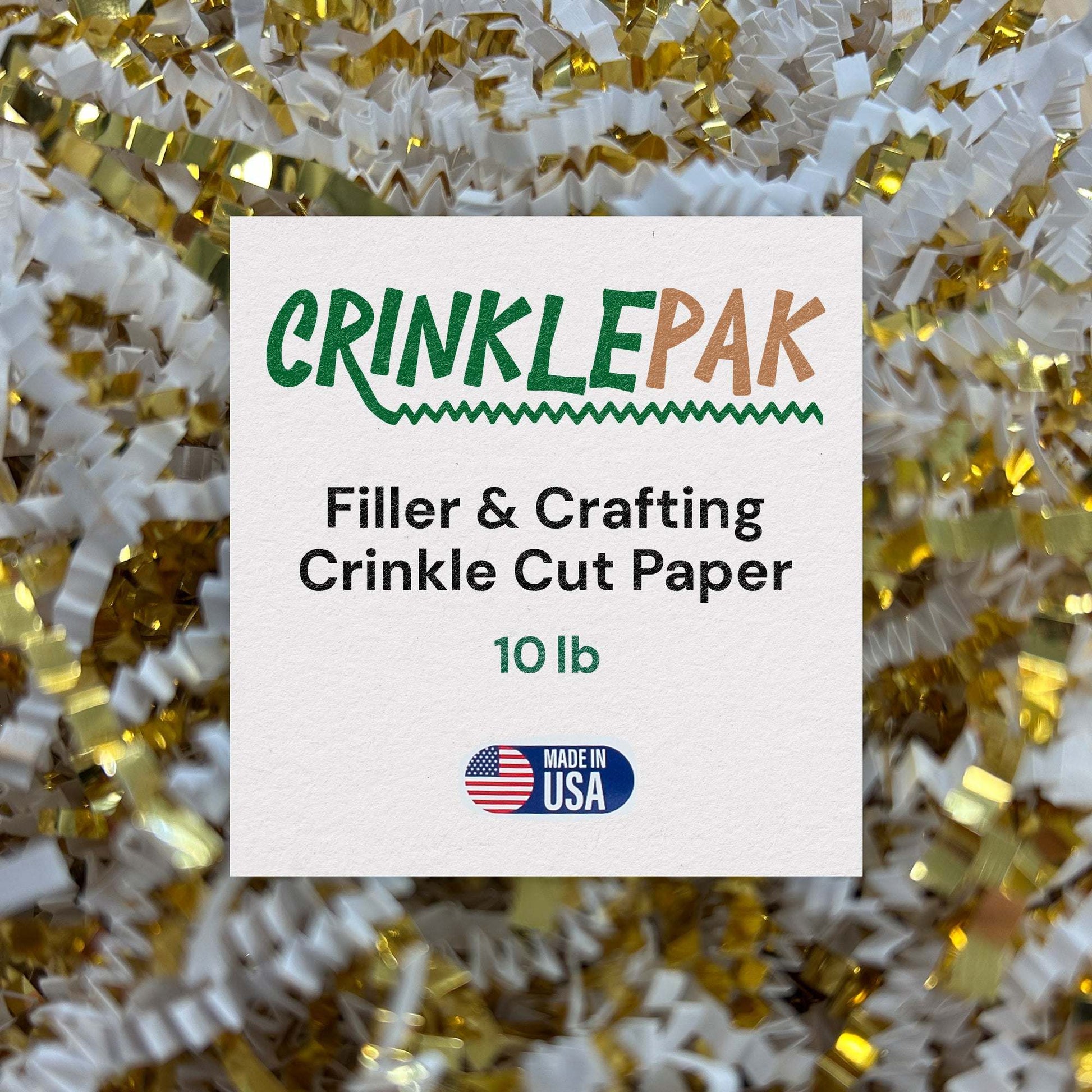 10lb white gold premium crinkle paper for luxury packaging and cushioning
