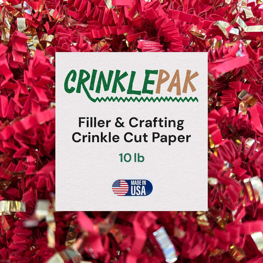10lb red gold metallic crinkle paper filler for decorative packaging and crafting