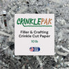 Premium white silver crinkle cut paper filler for packaging and crafts, 10lb box, made in USA