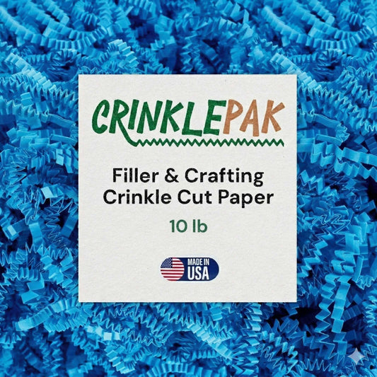 10 LB bag of light blue crinkle paper for gift packaging and decorative cushioning