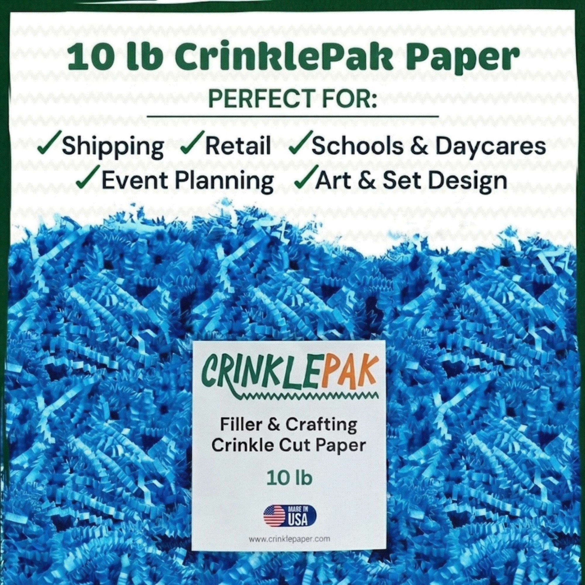10 lb bag of light blue crinkle paper for gift packaging and decorative cushioning