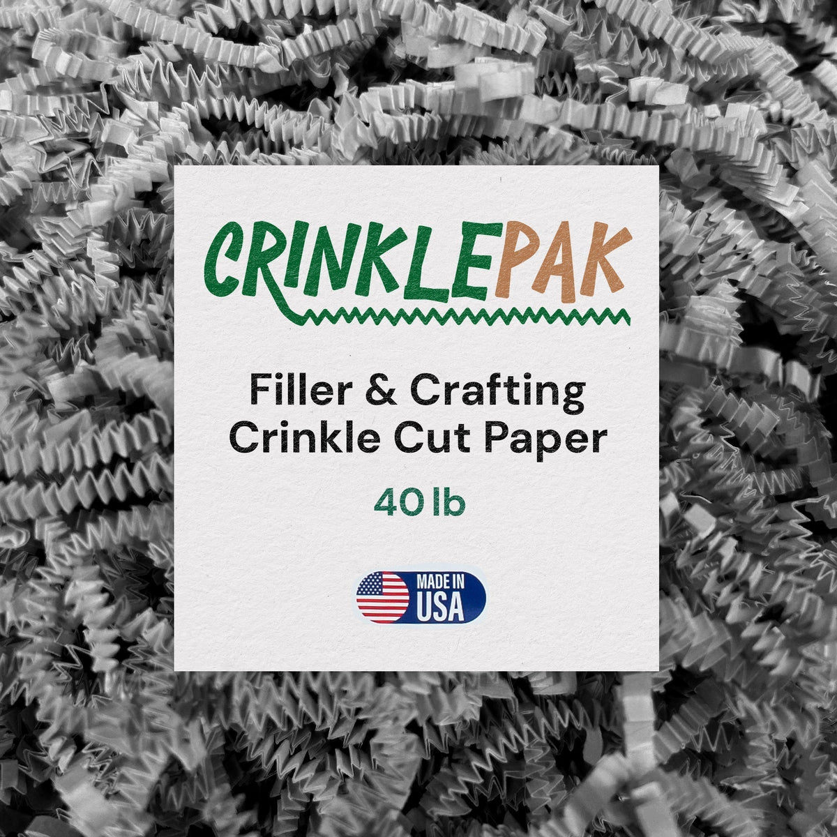CrinklePak 40LB gray crinkle paper filler for packaging protection and gift wrapping