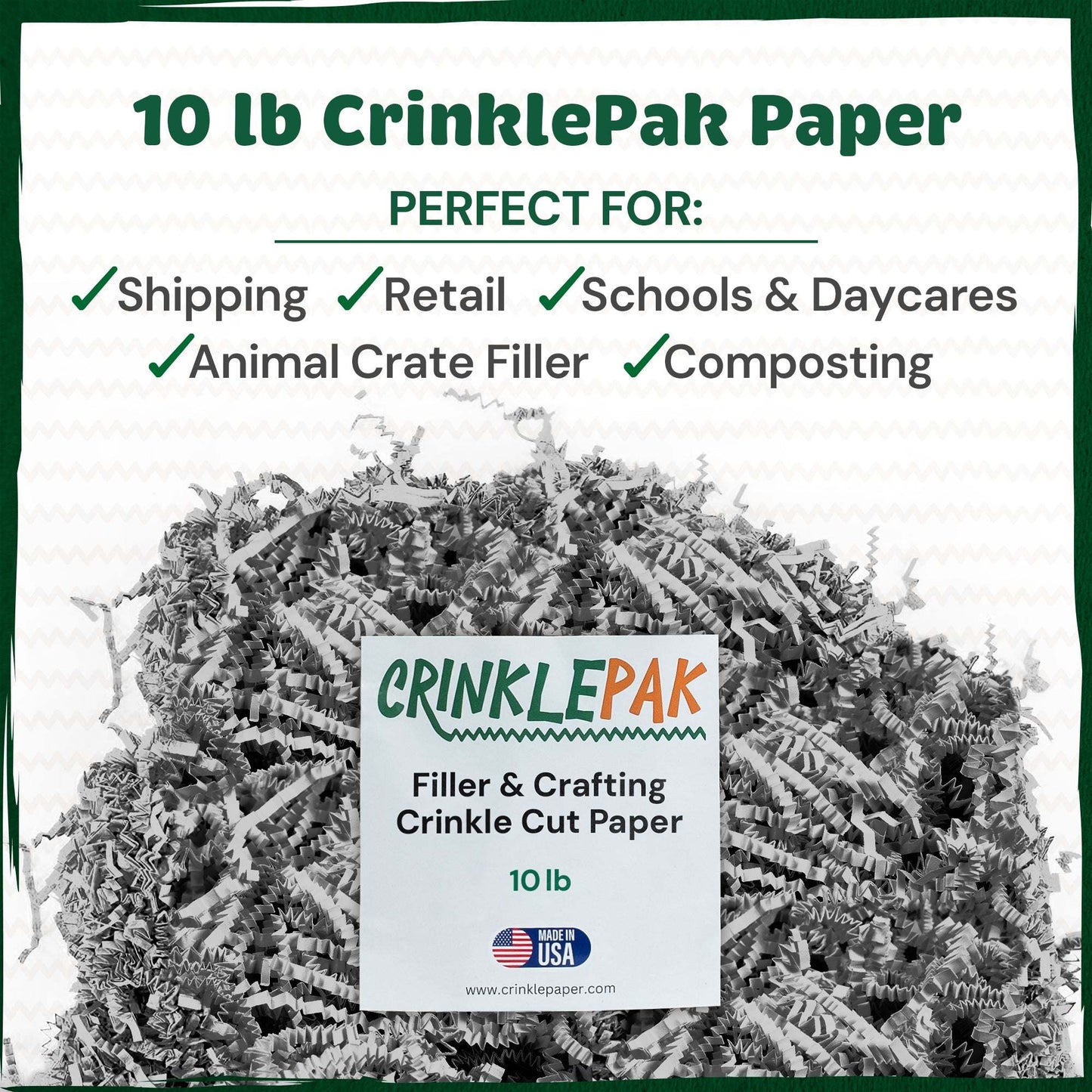 Crinkle Paper 10LB Gray crinkle paper filler for protective and decorative packaging