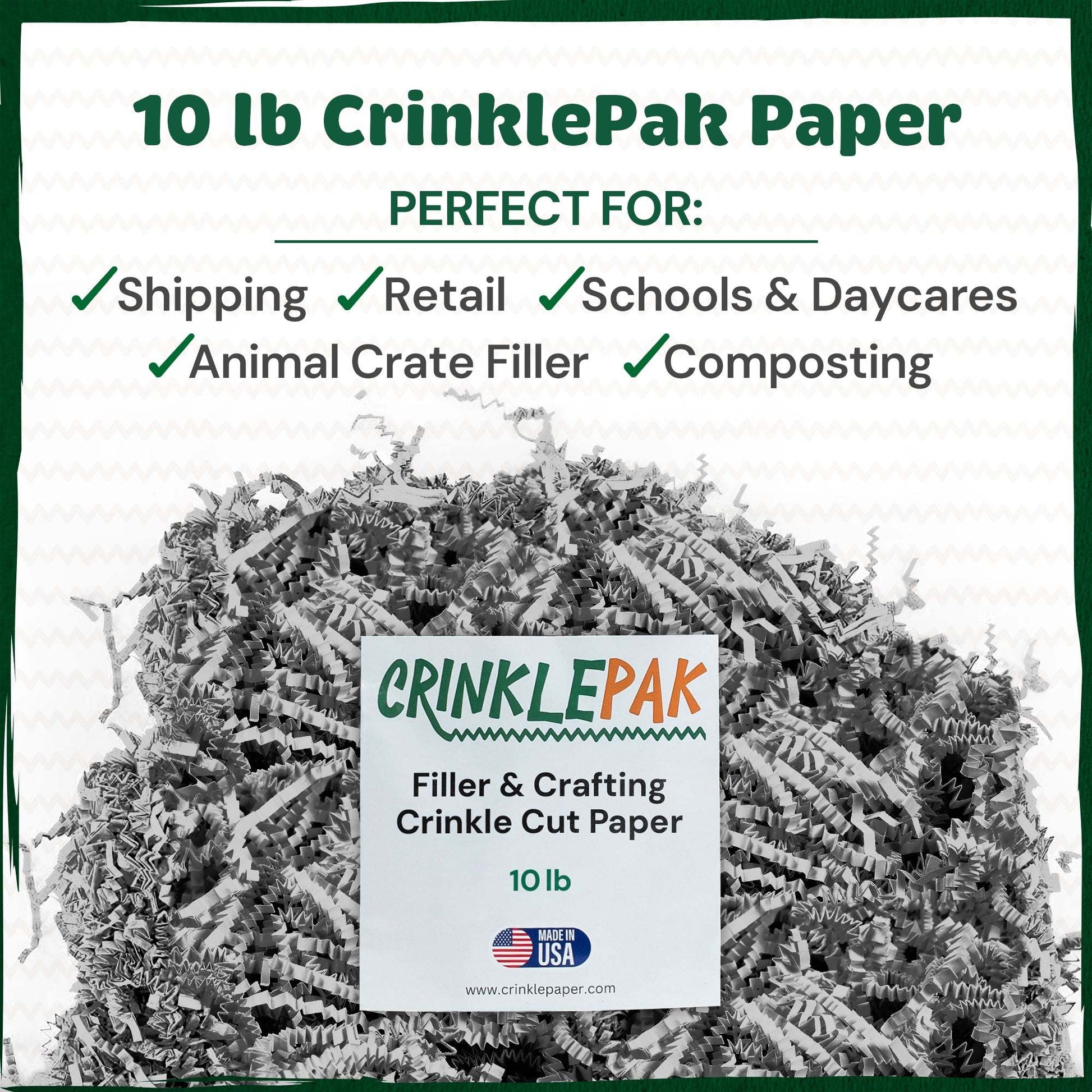 Crinkle Paper 10LB Gray crinkle paper filler for protective and decorative packaging