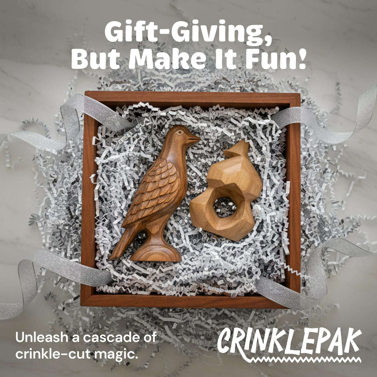 40lb Silver & White Premium Crinkle Paper