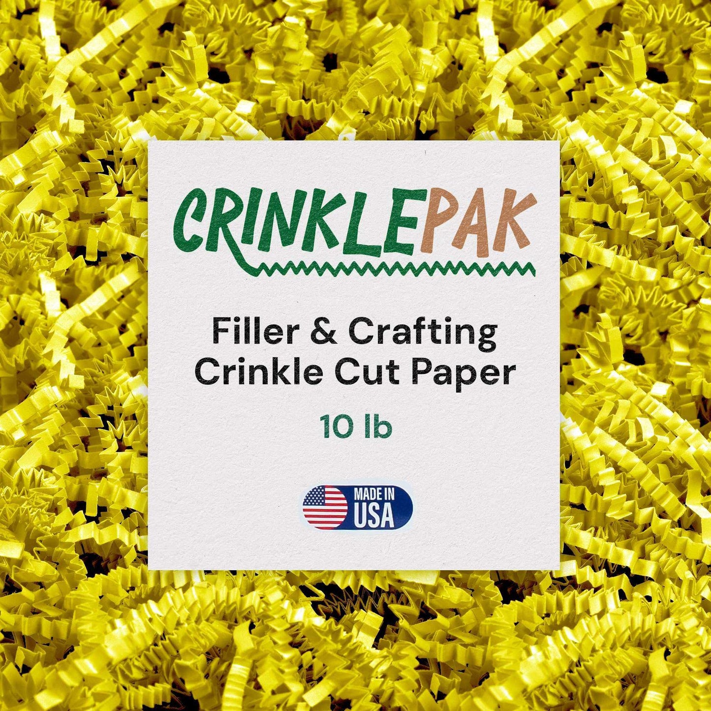10 LB yellow crinkle paper shred for gift packaging and cushioning