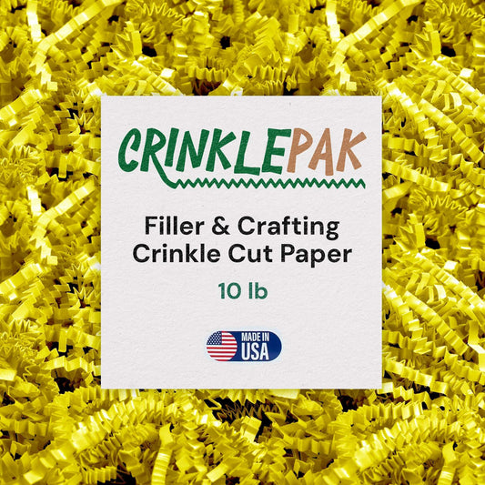 10 LB yellow crinkle paper shred for gift packaging and cushioning